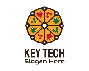 Tech Microchip Pizza  logo design