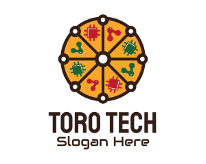 Tech Microchip Pizza  logo design