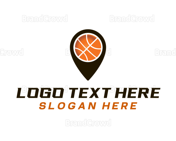 Basketball Location Pin Logo