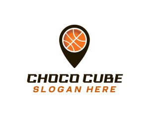 Route - Basketball Location Pin logo design