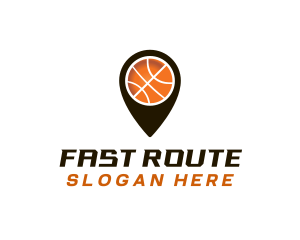 Route - Basketball Location Pin logo design