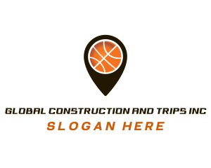 Tournament - Basketball Location Pin logo design