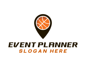 Ball - Basketball Location Pin logo design