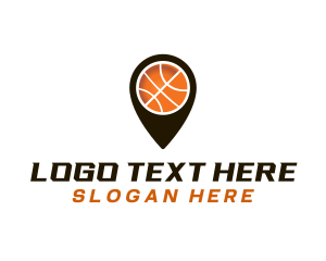Pin - Basketball Location Pin logo design