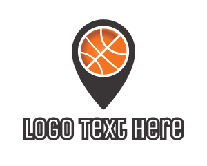 Route - Black Basketball Pin logo design