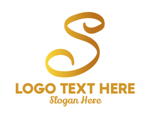 Expensive - Golden Letter S logo design