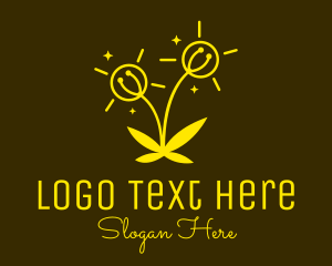 Botany - Electrical Flower Plant logo design