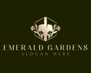 Floral Shovel Gardening logo design