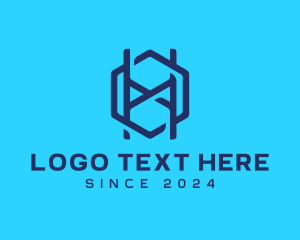 Minimalist Hexagon Letter H Tech logo design
