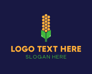 Bee - Honey Corn Crop logo design