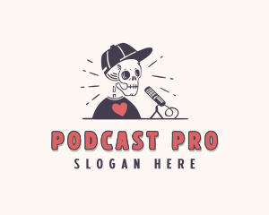 Podcaster - Skull Heart Podcast logo design