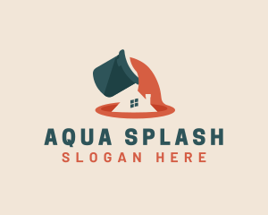 Wet - House Paint Bucket logo design