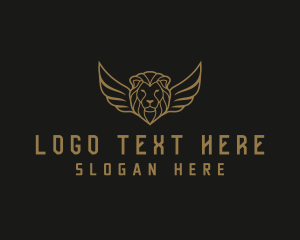 Lion - Lion Head Wings logo design