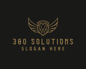 Lion Head Wings logo design