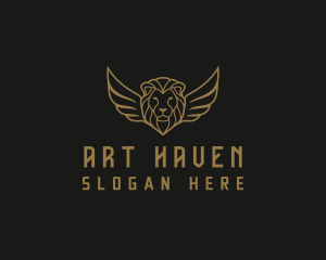 Lion Head Wings logo design