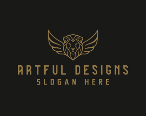 Lion Head Wings logo design