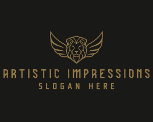 Lion Head Wings logo design