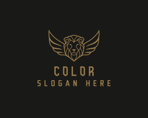 Medieval - Lion Head Wings logo design