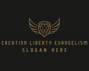 Lion Head Wings logo design