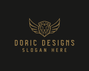 Lion Head Wings logo design