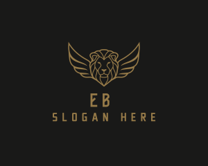 Majestic - Lion Head Wings logo design