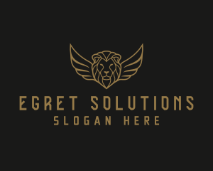 Lion Head Wings logo design