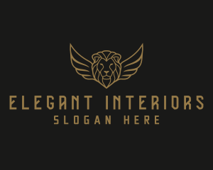 Lion Head Wings logo design