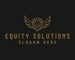 Equity - Lion Head Wings logo design