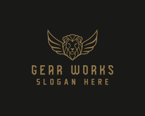 Lion Head Wings logo design