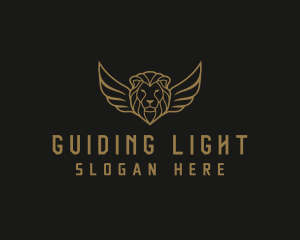 Lion Head Wings logo design