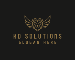 Lion Head Wings logo design