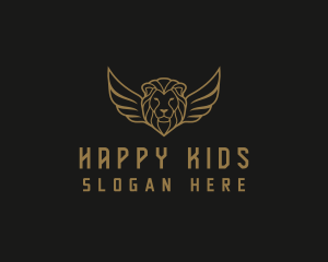 Lion Head Wings logo design