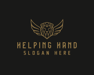 Lion Head Wings logo design