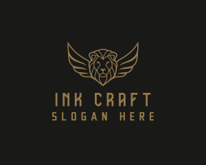 Lion Head Wings logo design