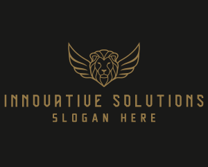 Lion Head Wings logo design