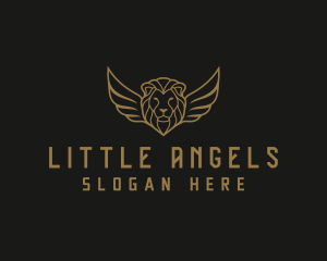 Lion Head Wings logo design