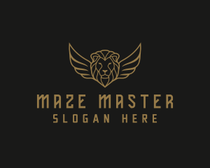 Lion Head Wings logo design