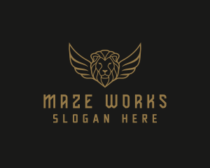 Lion Head Wings logo design