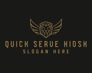 Lion Head Wings logo design