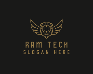 Lion Head Wings logo design