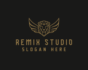 Lion Head Wings logo design