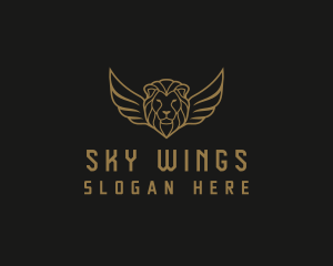 Lion Head Wings logo design