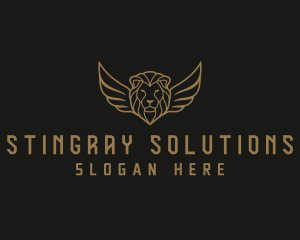 Lion Head Wings logo design