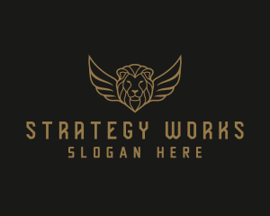 Lion Head Wings logo design