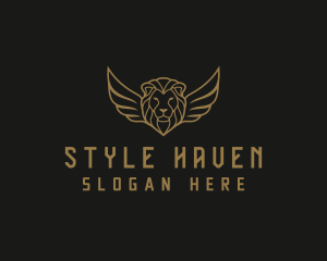 Lion Head Wings logo design