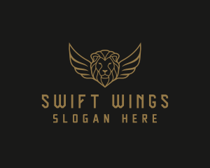 Lion Head Wings logo design