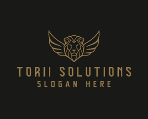 Lion Head Wings logo design