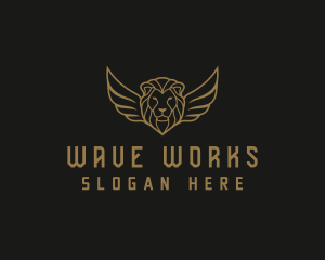 Lion Head Wings logo design