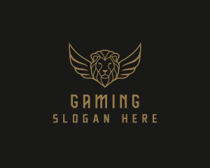 Kingdom - Lion Head Wings logo design