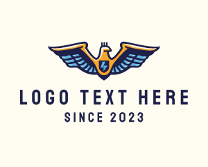 Lightning - Thunder Bird Wings logo design